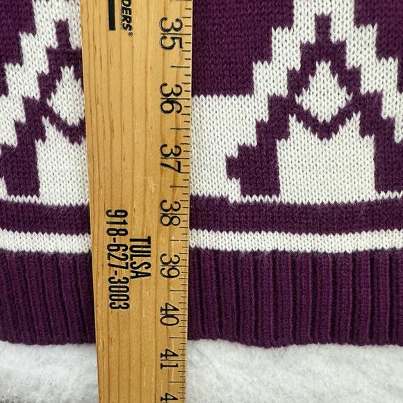Wrangler Retro Sweater Womens Small / Medium Purple White Geometric Aztec Open - Picture 8 of 13